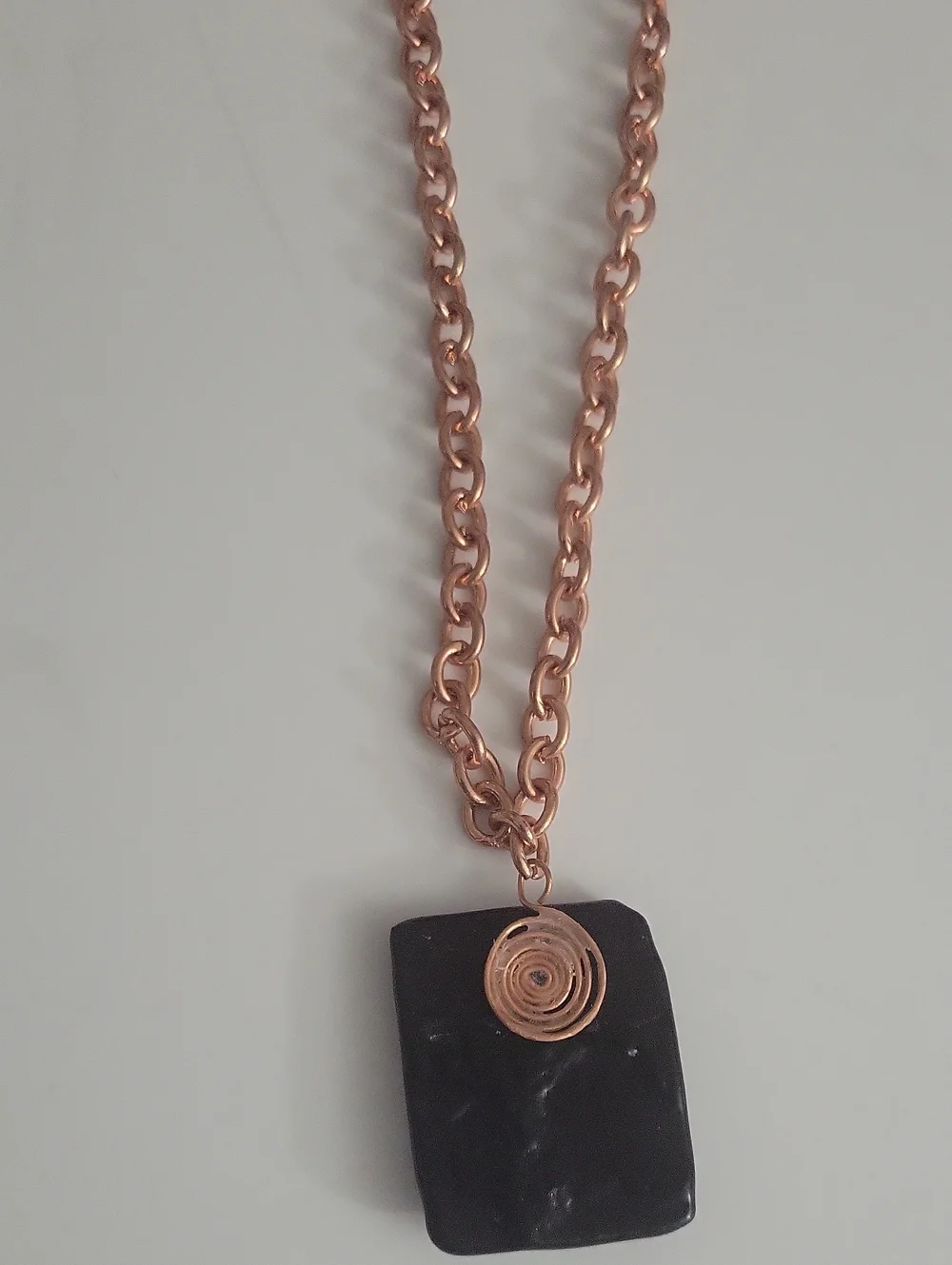 NWOT Dichroic Glass  Rose Goldtone Chain Necklace B